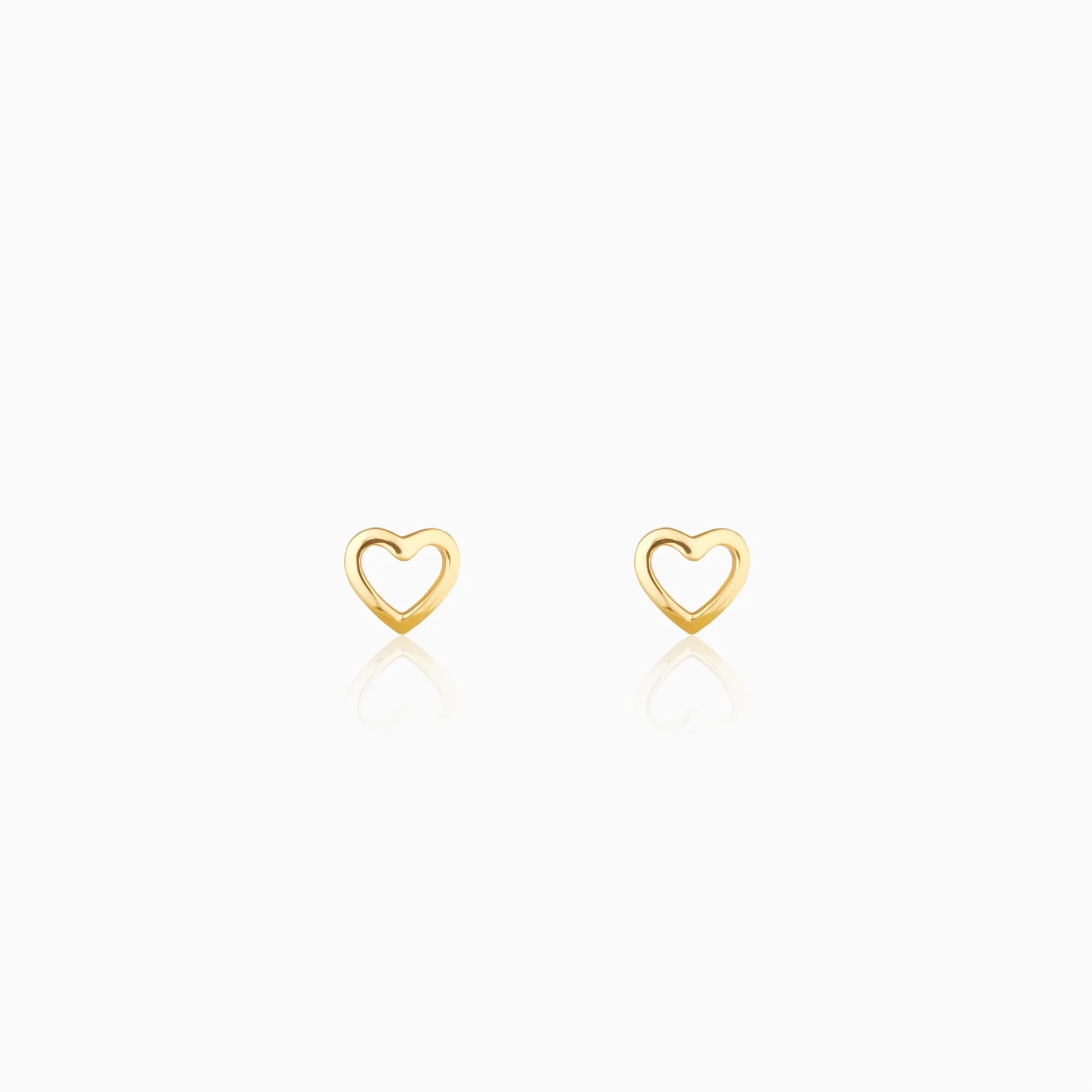 Golden Charming Love Studs