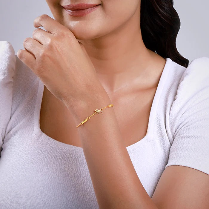 Golden Personalised Letter Charm Bracelet