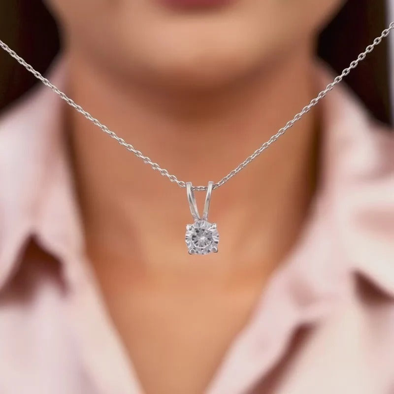 Anushka Sharma Silver Zircon Pendant with Link Chain