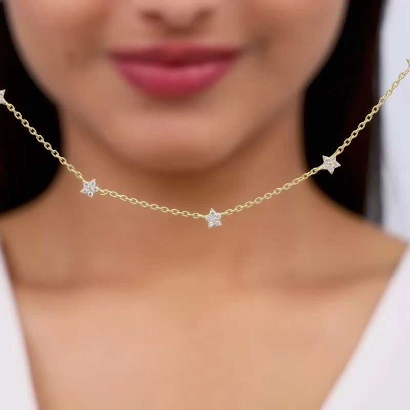 Anushka Sharma Golden Star Constellation Necklace