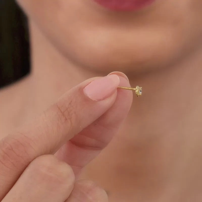 Golden Mini Floral Earrings