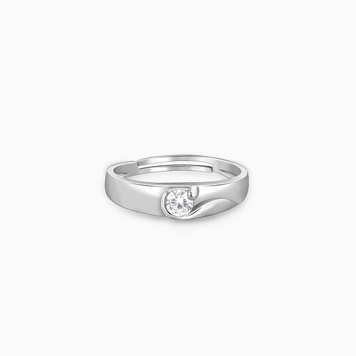 Silver Fibonacci Flow Ring