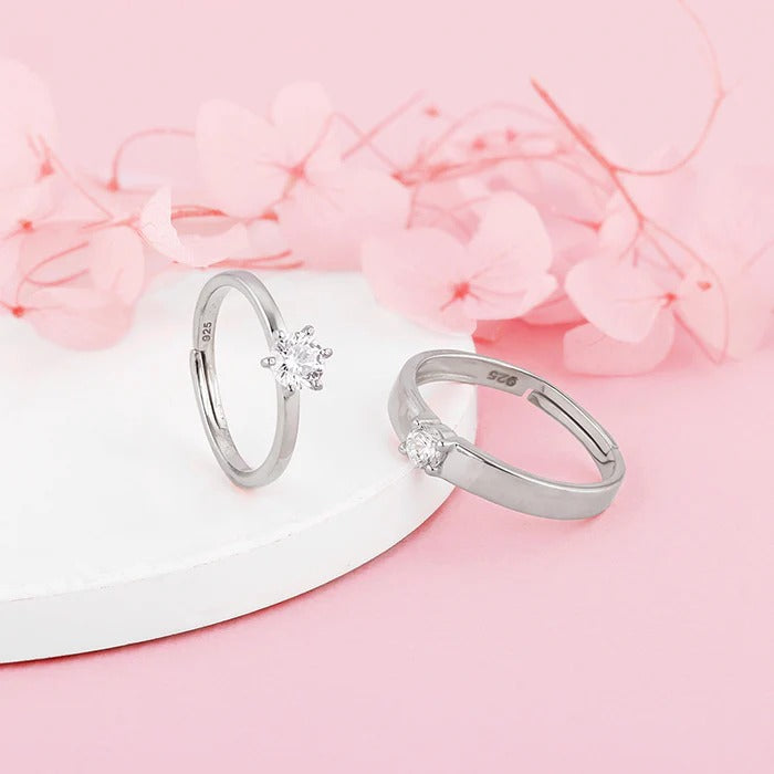 Anushka Sharma Silver Minimal Couple Rings