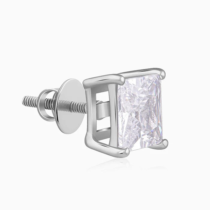Silver Classy Zirconia Stud For Him