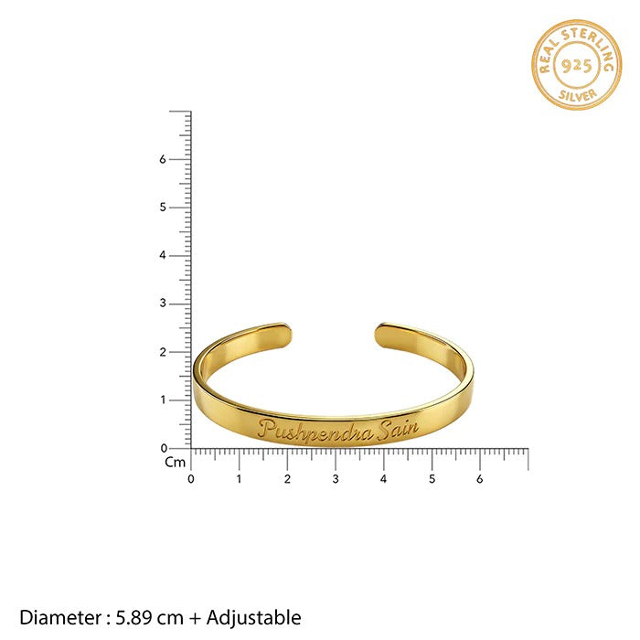 Golden Personalised Classic Kada For Him