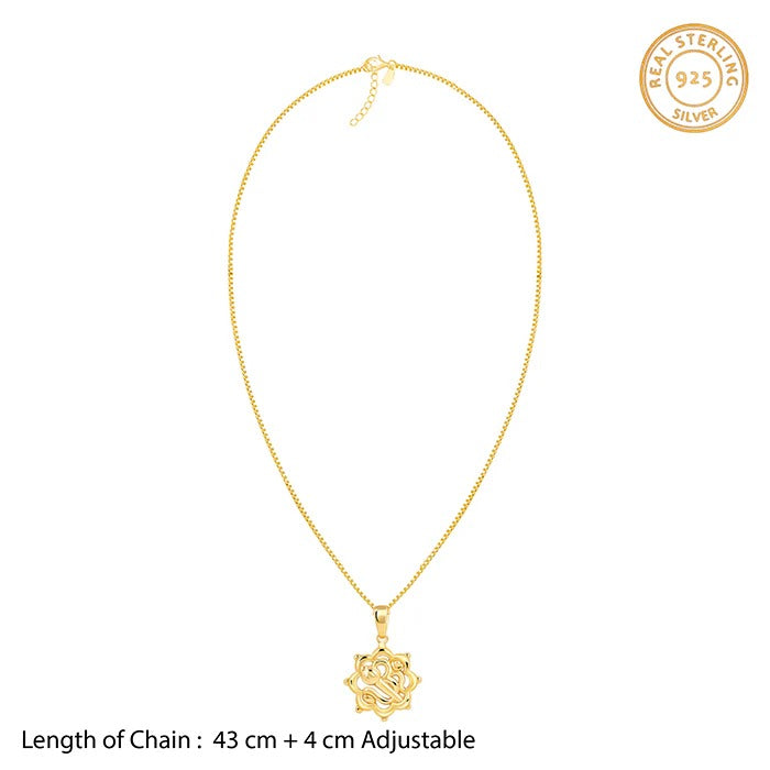 Golden Hanuman Gada Pendant With Box Chain