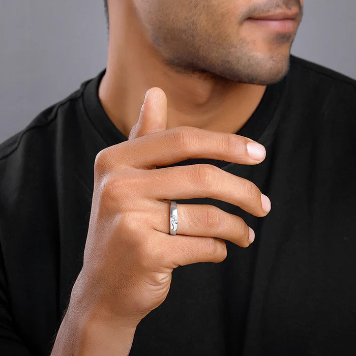 Silver Fibonacci Flow Ring